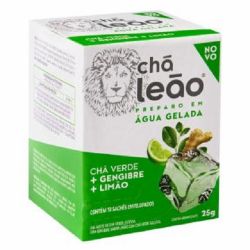 Chá Leão 25g Água Gelada Verde Com Gengibre E Limã.