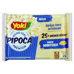 Pipoca Microondas Yoki 90g Integral Manteiga.