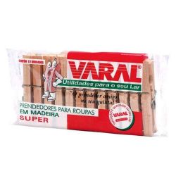 Prendedor Roupa Varal 12un Madeira........