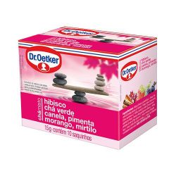 Chá Hibiscus Verde Dr Oetker 15g C/10 Canela/pimenta/morango...