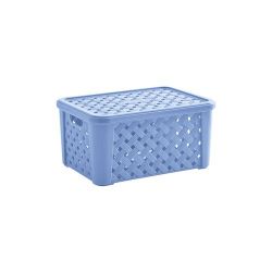 Cesta Organizadora Paramont 35x25x17 Rattan Com Tampa.