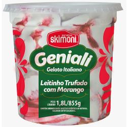Sorvete Skimoni 1,8l Genialli Leite Trufado/morango, Vs, Sp...