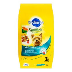Racao Caes Pedigree 3kg Eq.natural Adulto R.pequen...