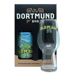 Kit Cerveja Dortmund 600ml Com Copo Old Plane Ipa.