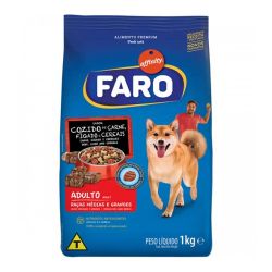 Ração P/cães Faro 1kg Ad Carne Guabi.............