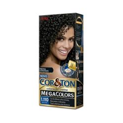 Kit Tintura Cor&ton Mega Colors 1 110 Preto Oni...