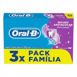 Creme Dental Oral-b 70g Pack C/3 Anti Açúcar.