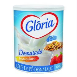 Leite Em Po Gloria 300g Lata Desnat Desnatado...