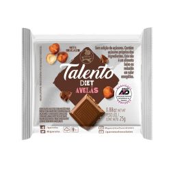 Chocolate Talento 25g Diet Avelã.