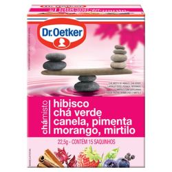 Chá Dr. Oetker 22,5g Verde Morango /mirtilo...