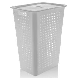 Cesto De Roupa Martiplast 47l Com Tampa Branco.