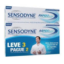 Creme Dental Sensodyne Branq Leve 3 Pague 2 Rapido Alívio...